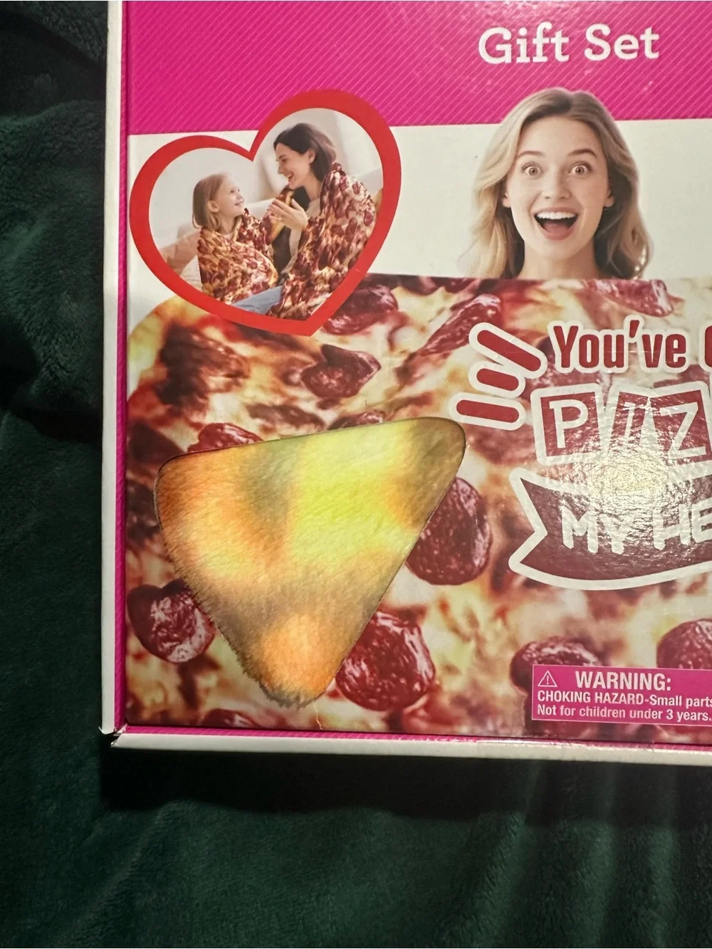 You've Got a Pizza My Heart Pink Throw Blanket - Gift Set